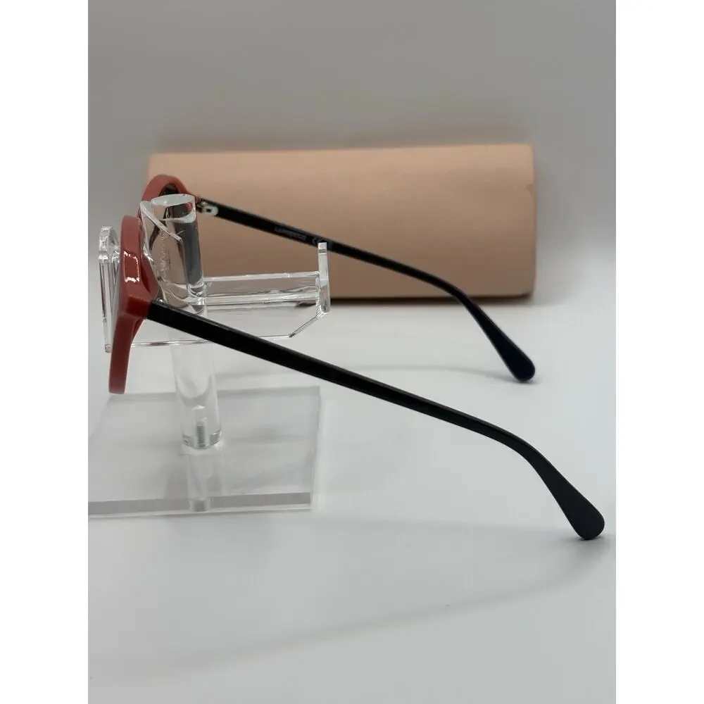 Luxottica LOS 930 QW RDBK Sunglasses Red Round 47-19-130 w/ Case